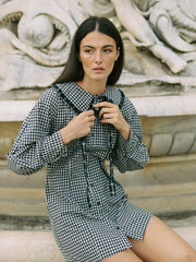 Piper Dress Midnight Check Mix Fine Craftsmanship