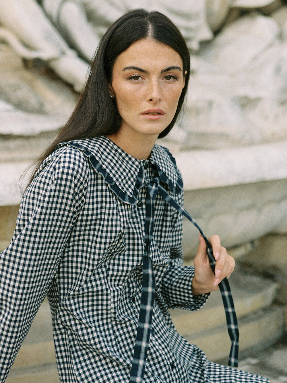 Piper Dress Midnight Check Mix Fine Craftsmanship