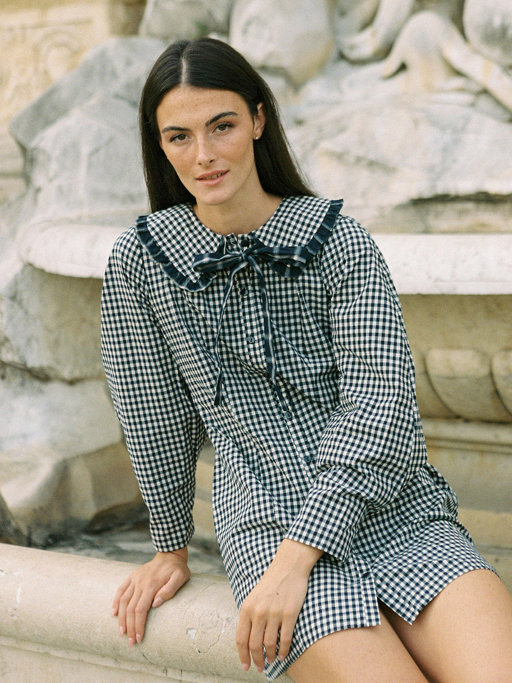 Piper Dress Midnight Check Mix Fine Craftsmanship