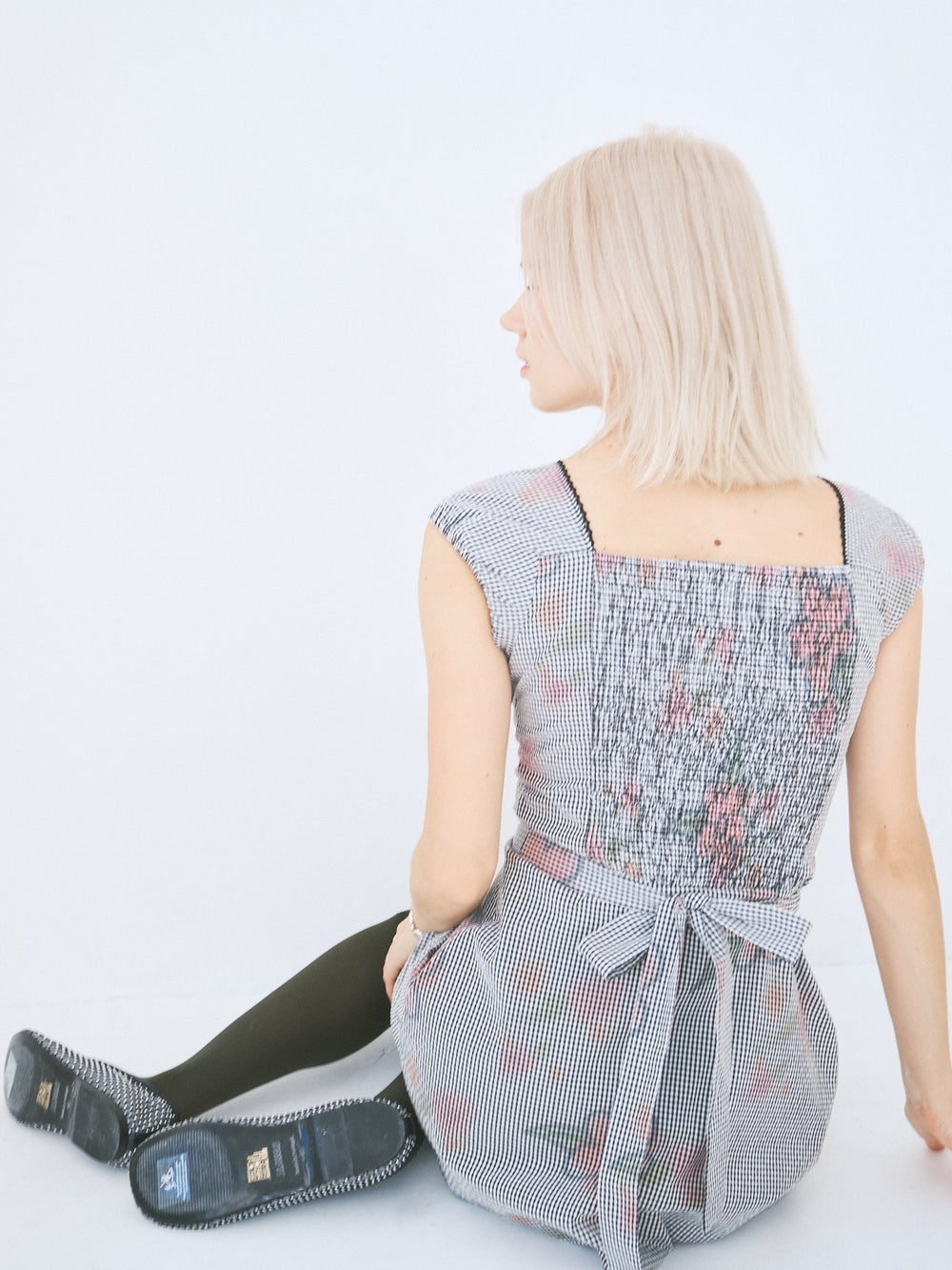 Flower Gingham Dress Gingham Fine Craftsmanship