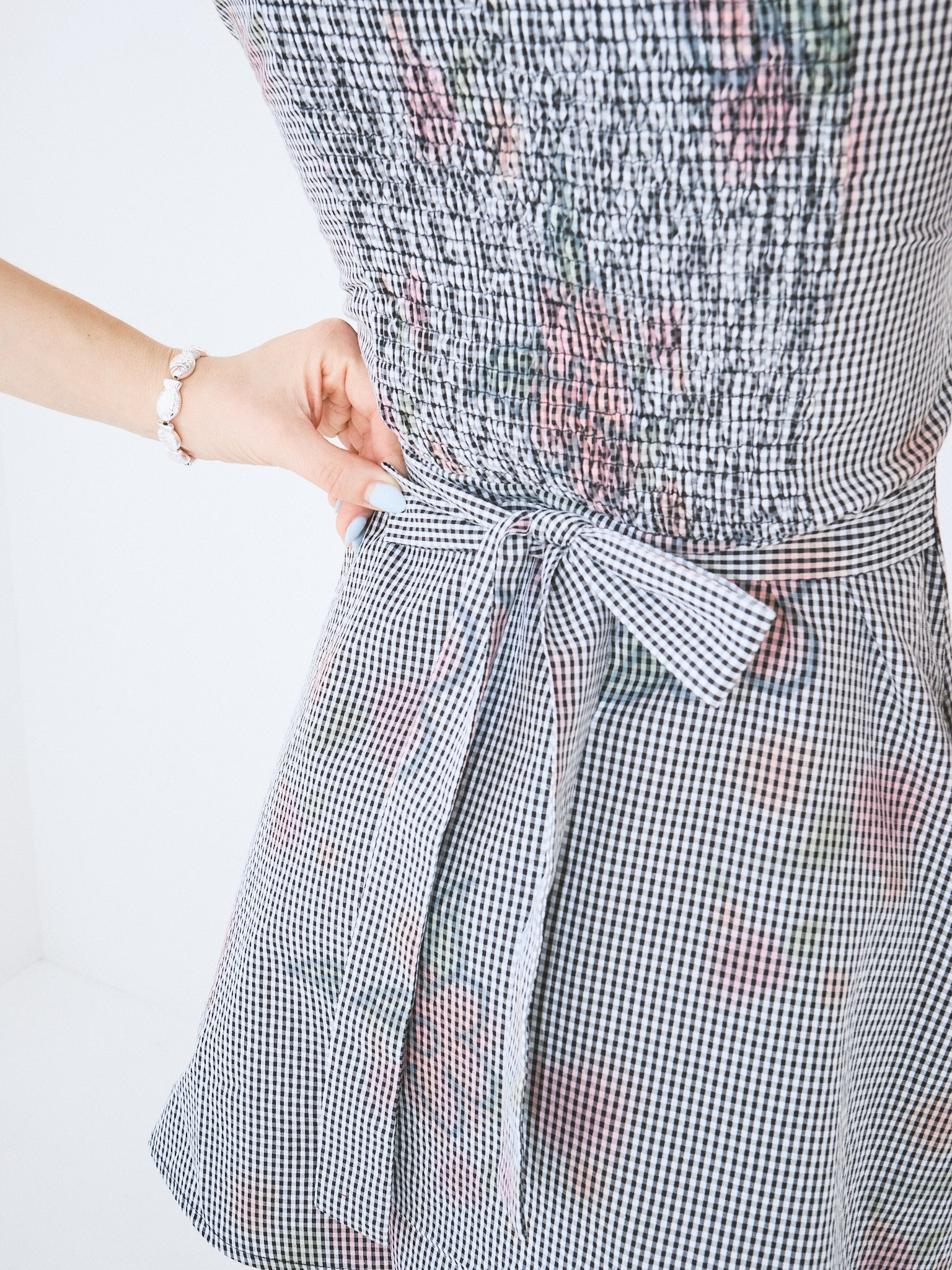 Flower Gingham Dress Gingham Fine Craftsmanship