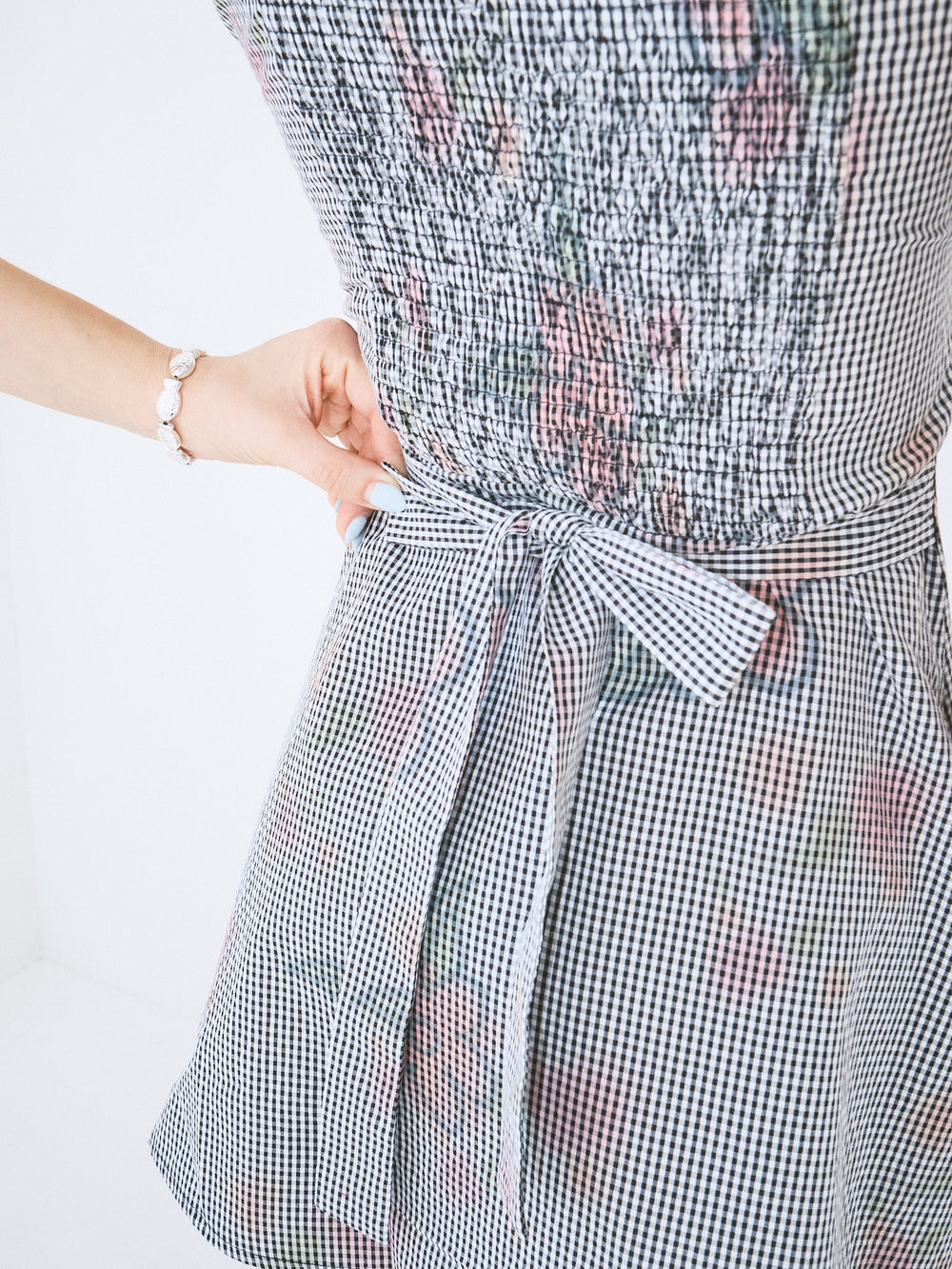Flower Gingham Dress Gingham Fine Craftsmanship