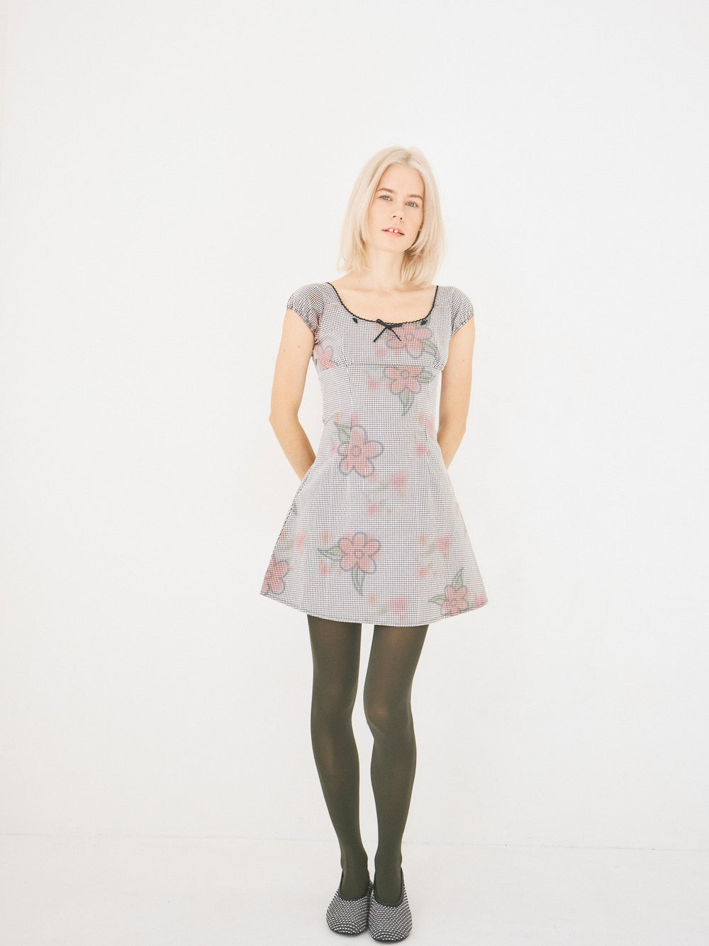 Flower Gingham Dress Gingham Fine Craftsmanship