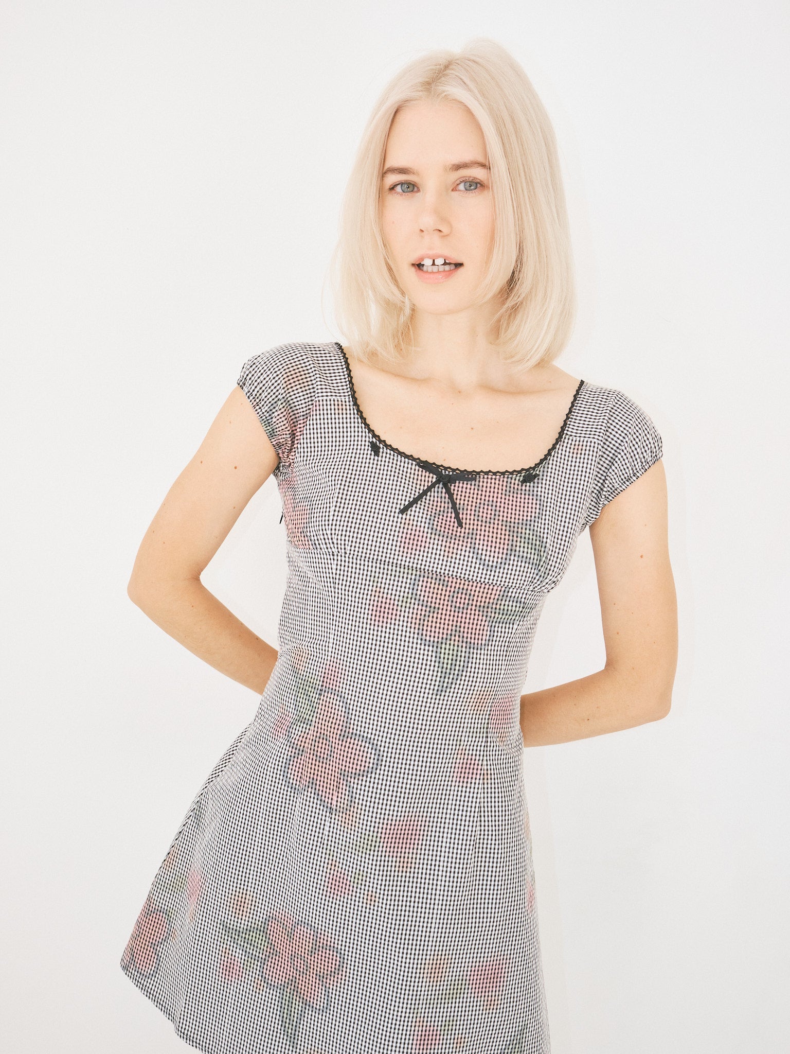 Flower Gingham Dress Gingham Fine Craftsmanship