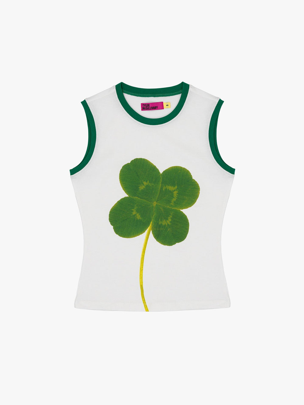 Clover Tank Off-White/Green Fresh Design