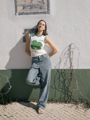 Clover Tank Off-White/Green Fresh Design