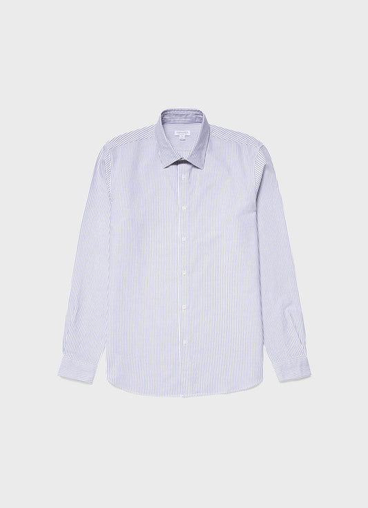 White/Navy Oxford Stripe,XS