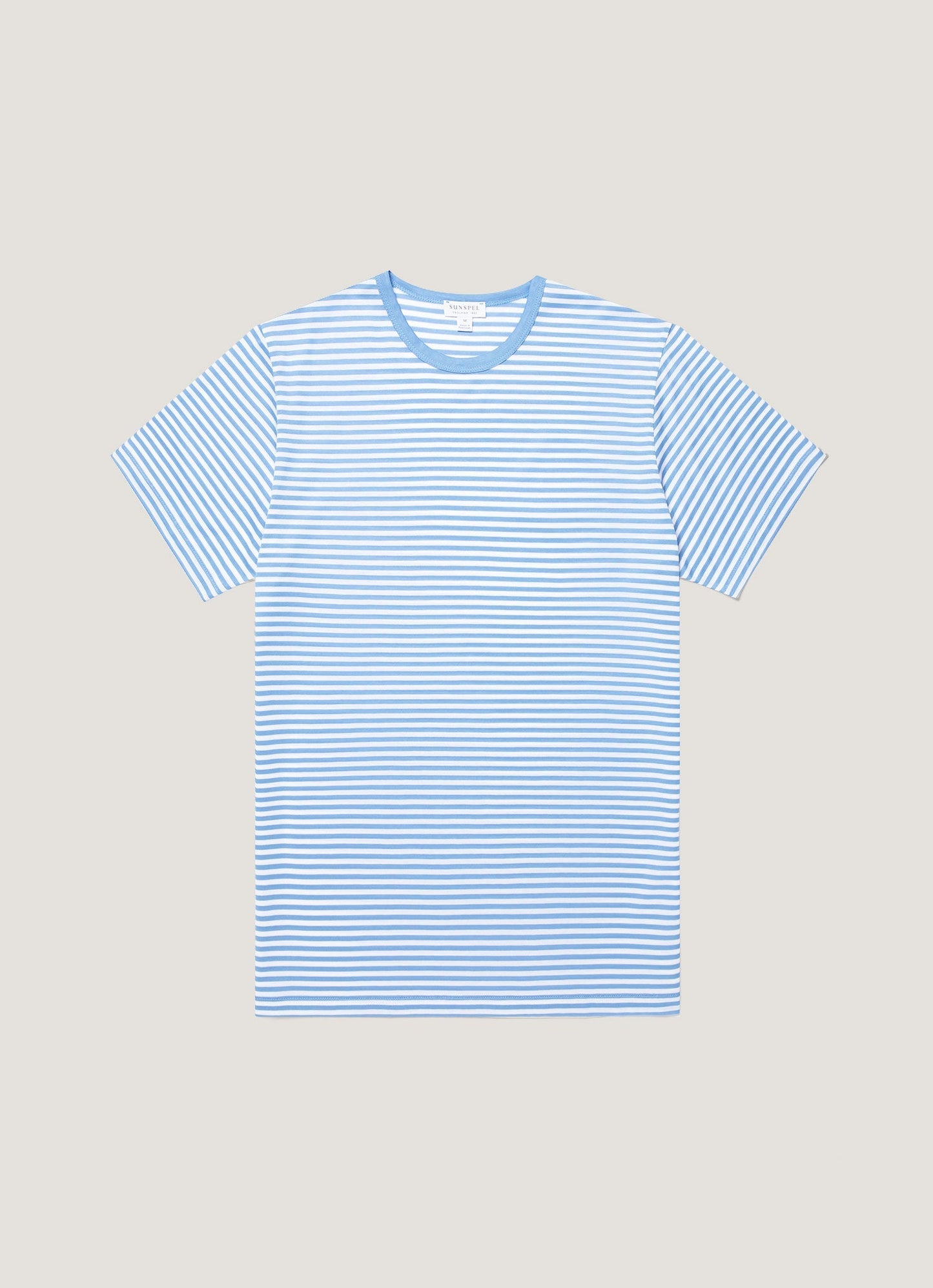 White/Azure Blue English Stripe,XS