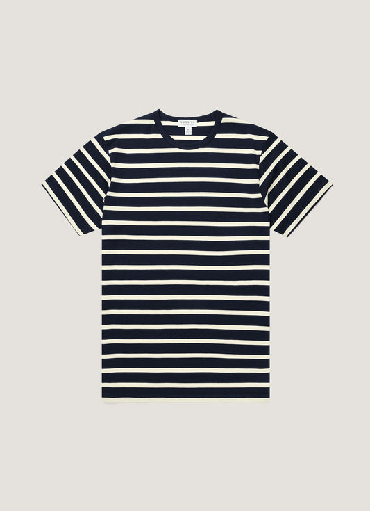 Navy/Ecru Breton Stripe,XS